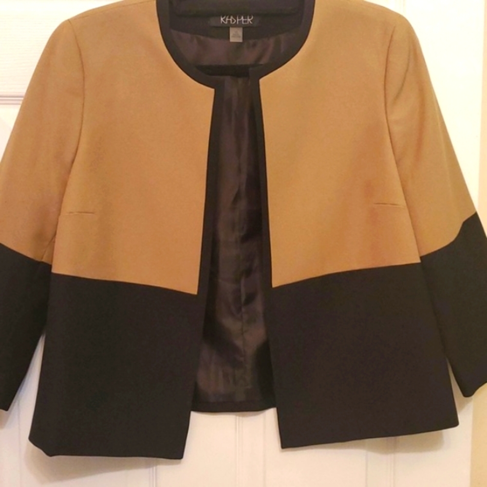 Kasper Color Block Open Front Blazer - image 1